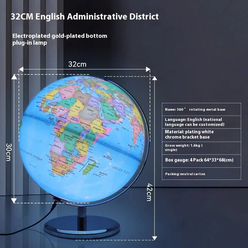 globe terrestre lumineux avec base rotative pour la rentrée scolaire - vue 4 sur 18