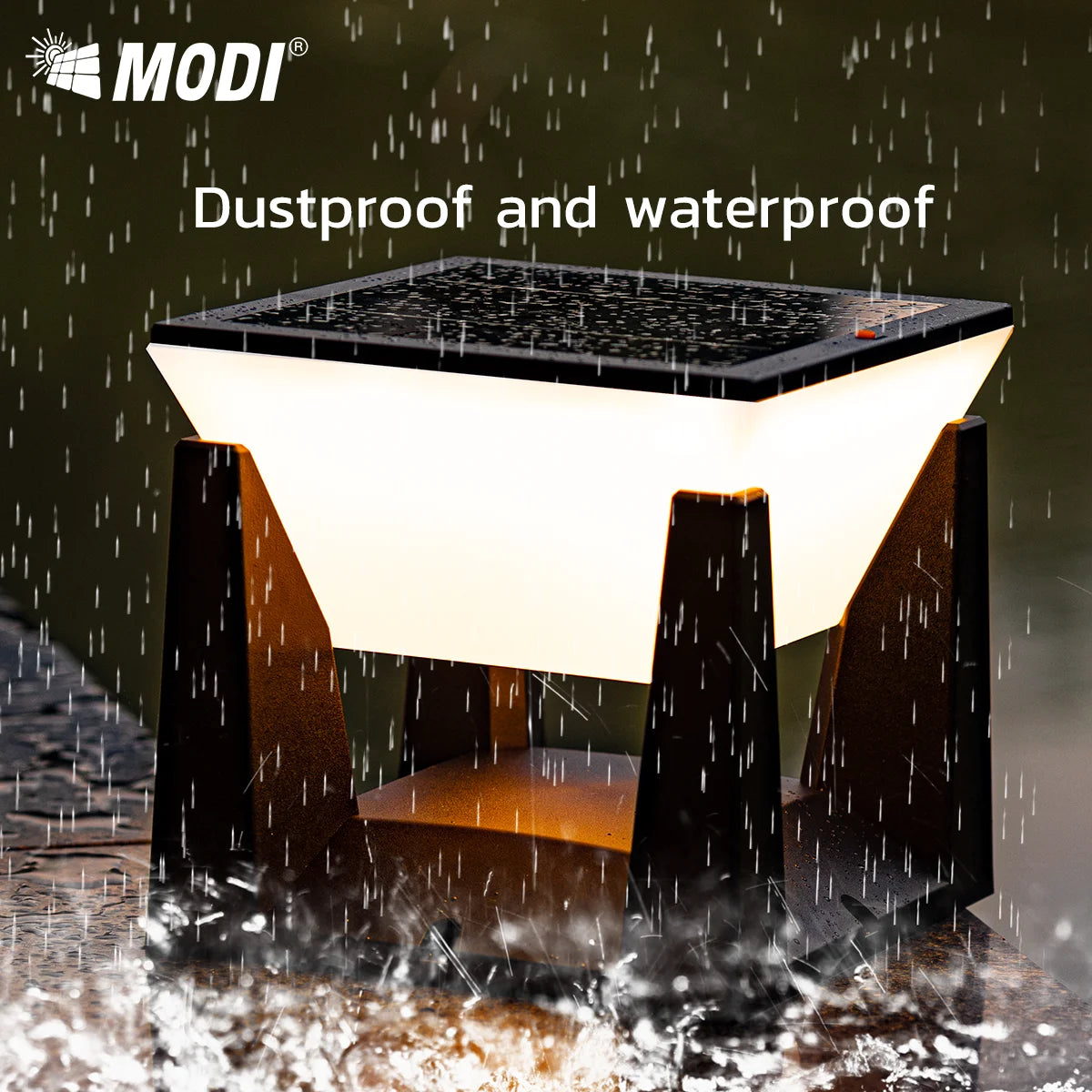 lampadaire solaire étanche pour éclairage extérieur jardin et allée - vue 6 sur 9