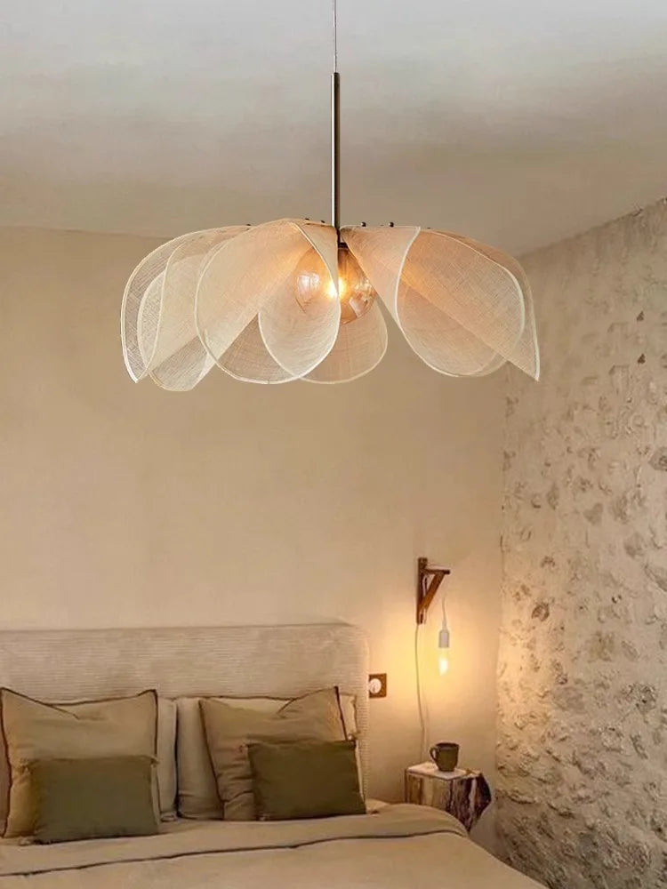 lustre wabi sabi japonais en tissu français moderne - vue 3 sur 9