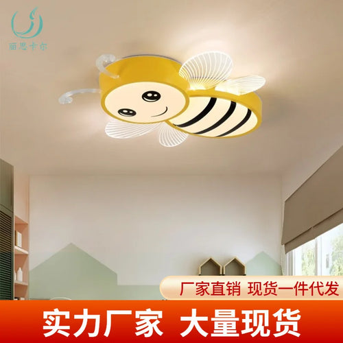 plafonnier led dessin animé petite abeille décoration maternelle moderne - vue 3 sur 9