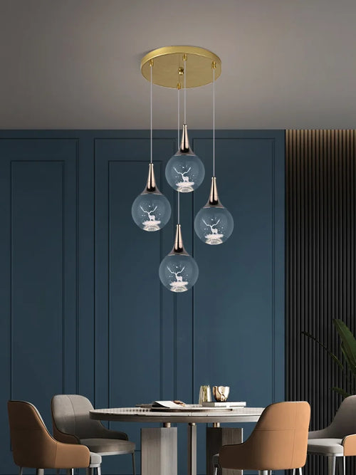 lustre moderne en cristal pour décoration intérieure animaux - vue 5 sur 13