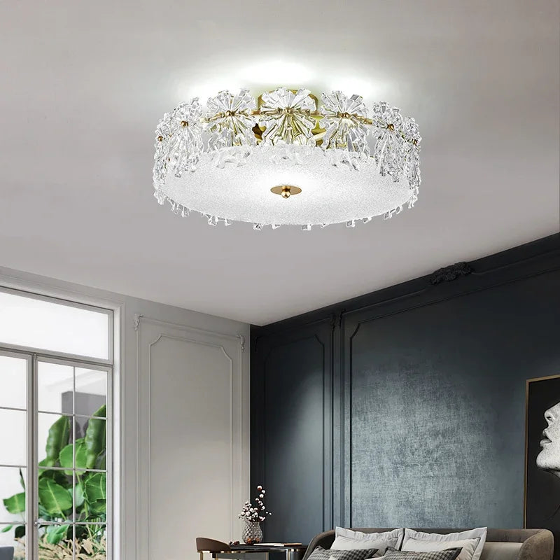 plafonnier led en verre cristal design minimaliste pour intérieur élégant - vue 4 sur 13