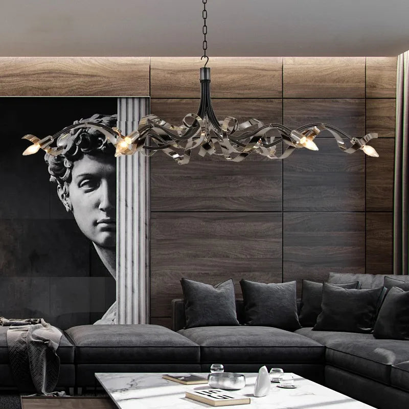 lustre postmoderne de luxe en acier inoxydable simple et personnalisé - vue 4 sur 8