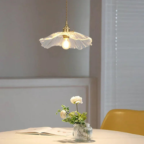 suspension en verre rétro en forme de fleur pour décoration intérieure - vue 4 sur 12