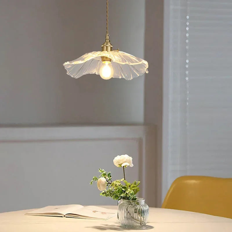 suspension en verre rétro en forme de fleur pour décoration intérieure - vue 4 sur 12