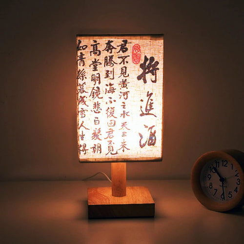 lampe à poser décorative carrée à led avec variateur et prise usb - vue 4 sur 9