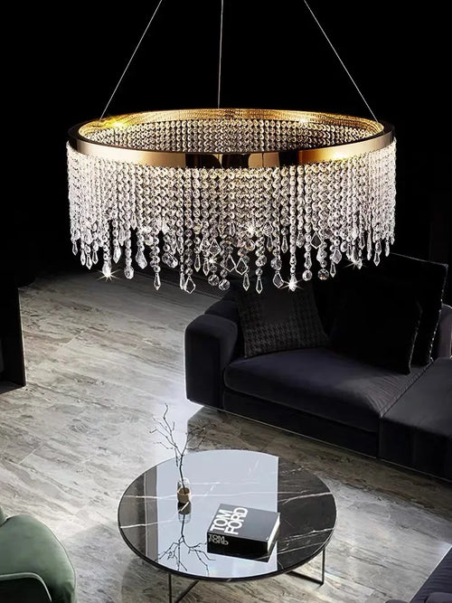 lustre moderne en cristal pour décoration intérieure élégante - vue 7 sur 14
