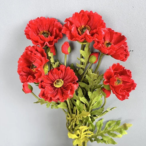 lot de 2 coquelicots artificiels pour décoration de fêtes et festivals - vue 2 sur 12