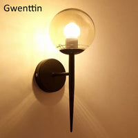 applique murale en verre boule éclairage led design nordique moderne