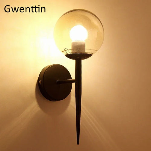 applique murale en verre boule éclairage led design nordique moderne