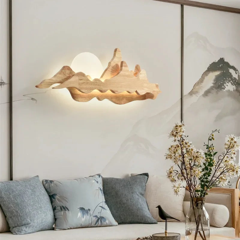 Applique murale créative Zen rétro thé en bois massif - vue 3 sur 6