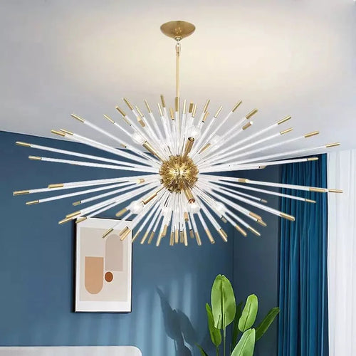 lustre de luxe 	 design cristal pissenlit led suspendue - vue 2 sur 12