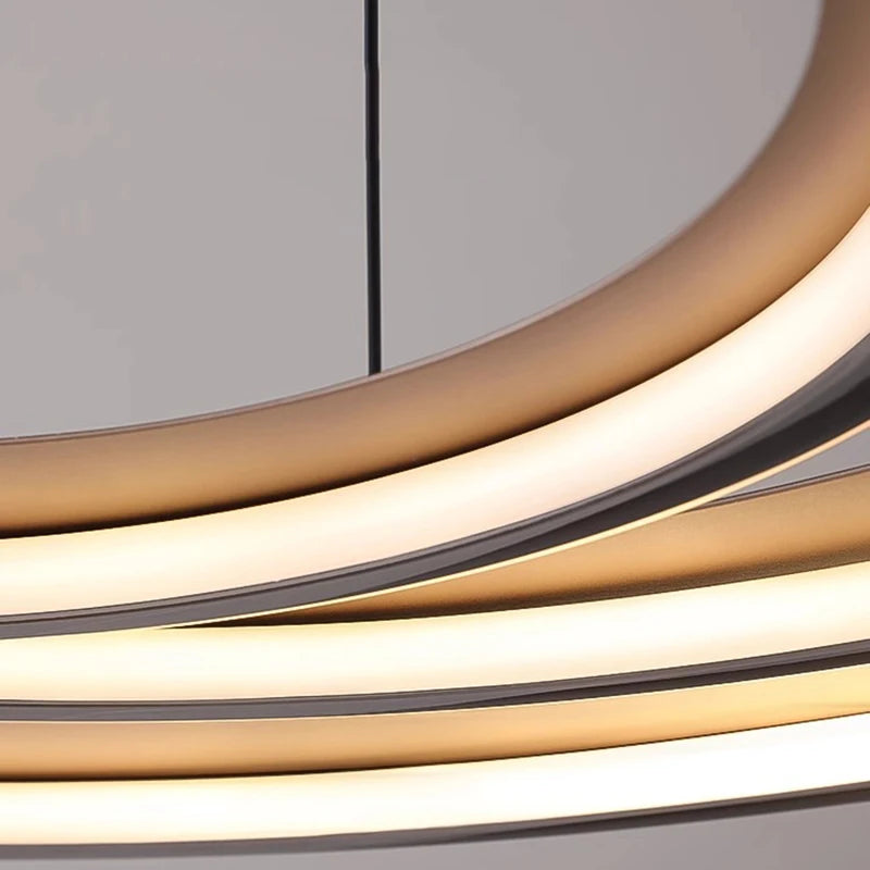 lustre rond moderne led pour intérieur style luxueux suspendu - vue 6 sur 8