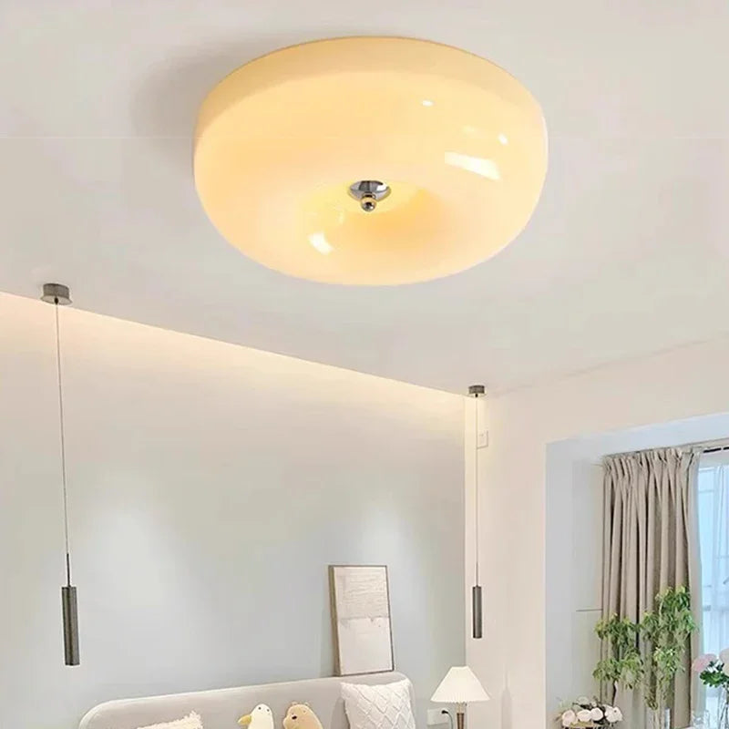 Plafonnier ancien verre led bauhaus maison - vue 2 sur 9