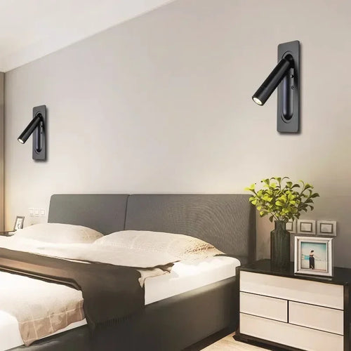 Applique murale LED lampe liseuse chambre rotatif mur rotatif lumières salon à côté de la lampe - vue 6 sur 10