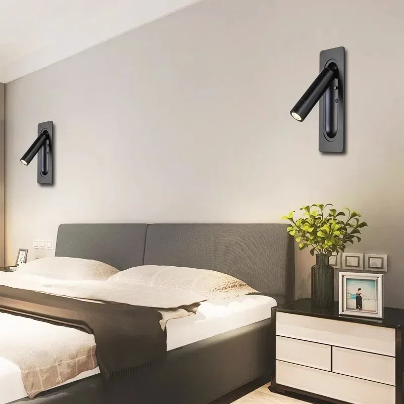 Applique murale LED lampe liseuse chambre rotatif mur rotatif lumières salon à côté de la lampe - vue 6 sur 10
