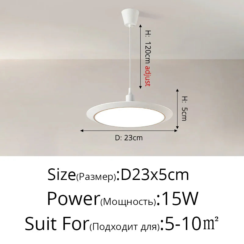 lustre led ultra-mince trois-preuve circulaire moderne minimaliste - vue 20 sur 22