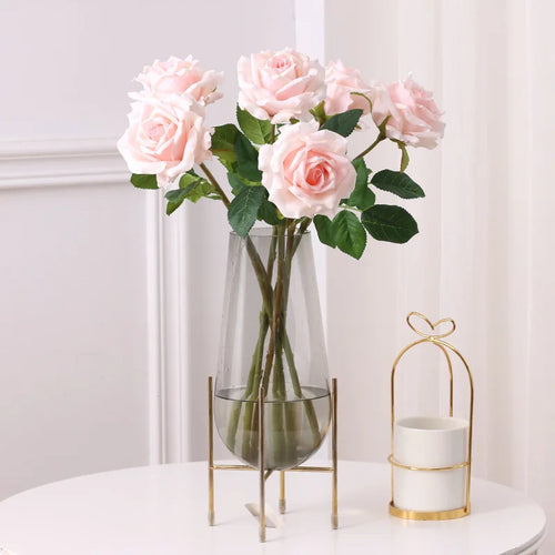 bouquet de mariée en roses artificielles haut de gamme pour mariage et cadeaux - vue 3 sur 10
