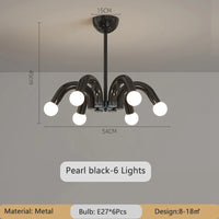 lustre romantique en métal avec conduite d'eau led pour intérieur