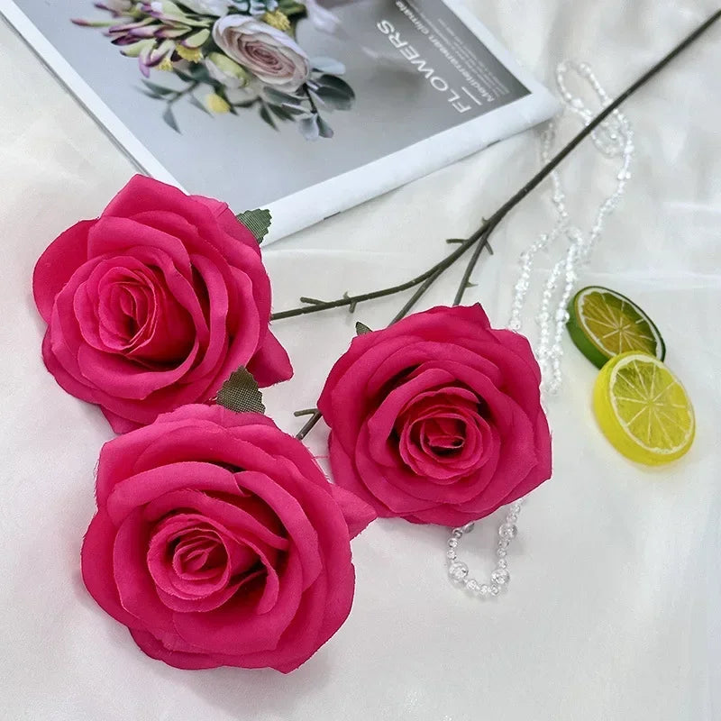 branches de roses artificielles en soie pour décoration élégante - vue 10 sur 40