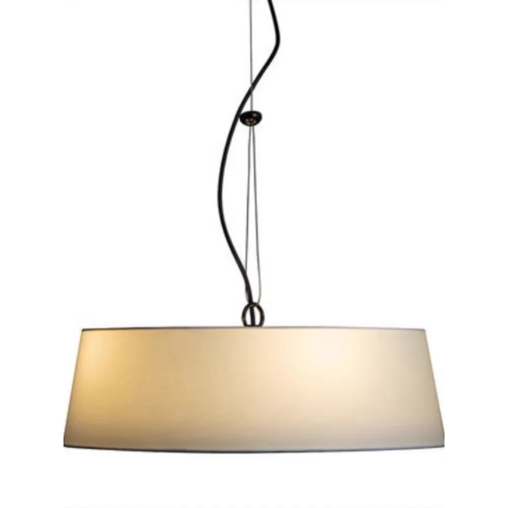 lustre lin moderne minimaliste chinois suspension japonais wabi-sabi - vue 6 sur 8