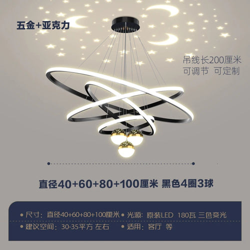 suspension à led étoilée pour un éclairage décoratif intérieur - vue 9 sur 13