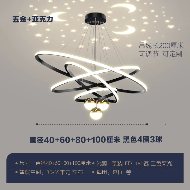 suspension à led étoilée pour un éclairage décoratif intérieur - vue 8 sur 13