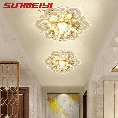 plafonnier led en cristal de luxe pour décoration balcon - vue 4 sur 12