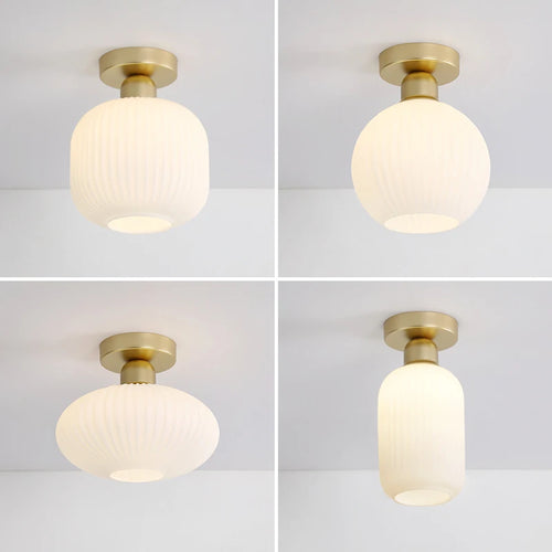 plafonnier nordique en verre simple luxe américain - vue 3 sur 14