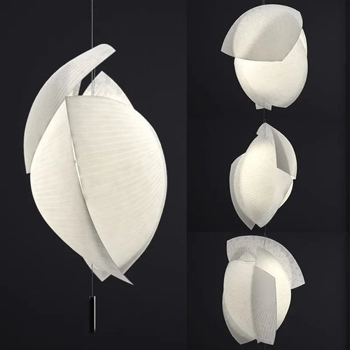 suspension japonaise en tissu design fait main wabi sabi pour éclairage intérieur - vue 5 sur 11