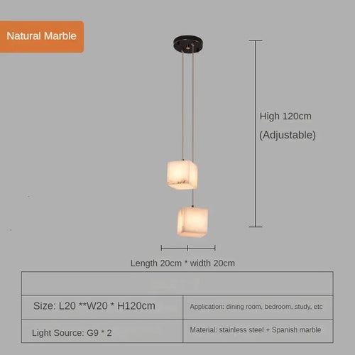 lustre en marbre espagnol style chinois minimaliste pour intérieur élégant - vue 10 sur 15