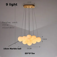 plafonnier led en forme de bulle marbrée collection classique décoratif