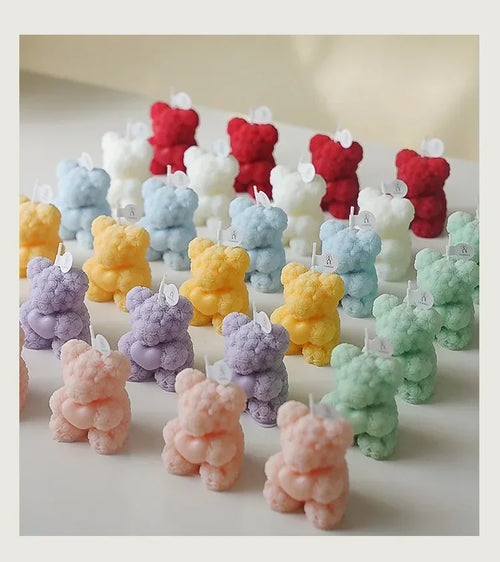 bougie ours en cire de soja parfumée pour détente - vue 3 sur 13