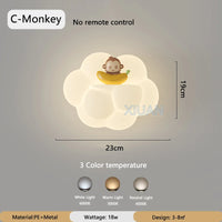 applique murale nuage ours chat singe pour enfants bébé