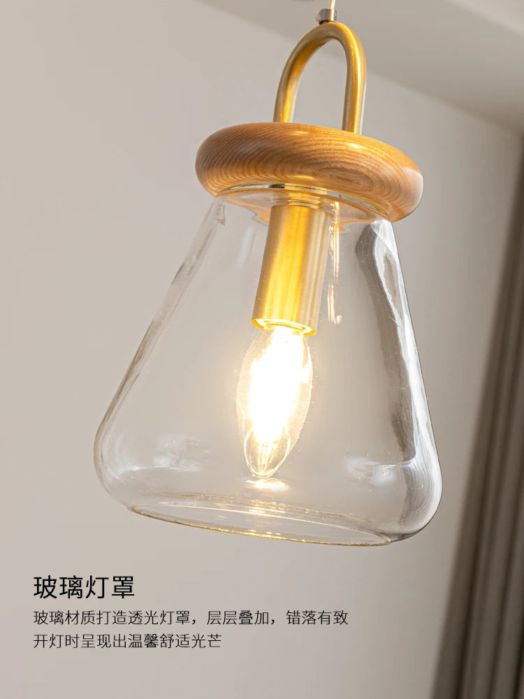 suspension abat-jour en verre transparent style art déco pour éclairage intérieur - vue 5 sur 11