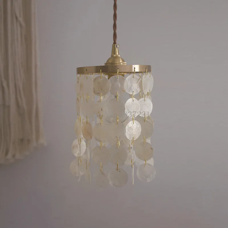 Suspension de luxe en cuivre avec coquillages naturels rétro - vue 4 sur 6