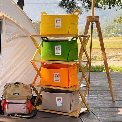 boîte de rangement pliable en feutre pour décoration et camping - vue 4 sur 5