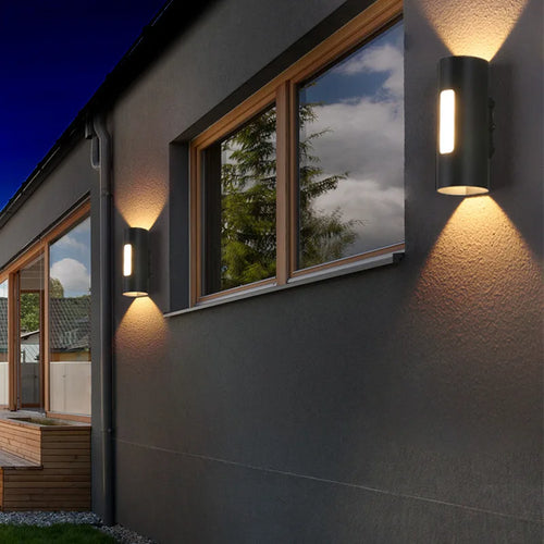 12W Outdoor LED Wall Lamp IP65 Waterproof Simple Up and Down Lighting Porch Garden Lights Home Sconce Decorative COB Spotlight - vue 6 sur 7