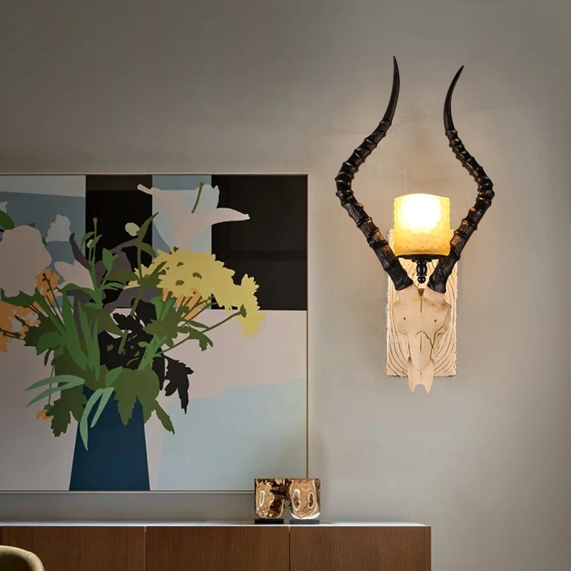 applique murale en corne de mouton pour décoration industrielle - vue 4 sur 6