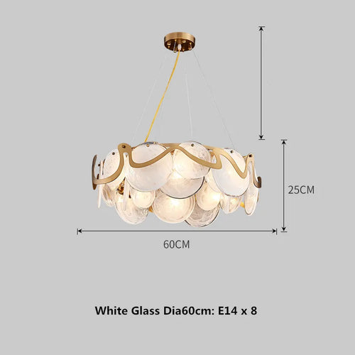 lustre moderne en verre doré pour décoration élégante