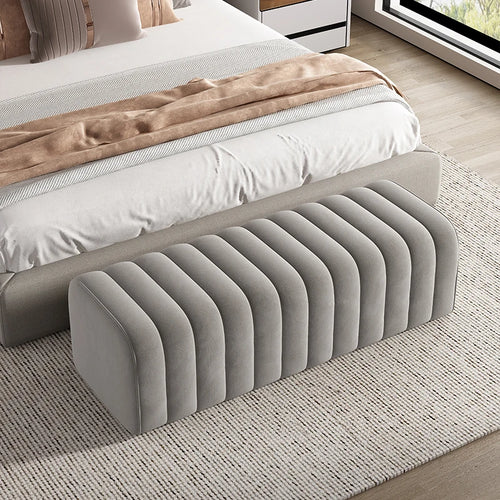 banc en velours nordique repose-pieds doux et élégant - vue 15 sur 14