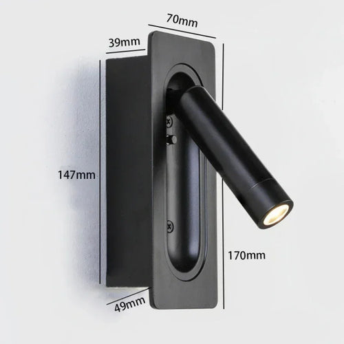 Applique murale LED lampe liseuse chambre rotatif mur rotatif lumières salon à côté de la lampe - vue 8 sur 10