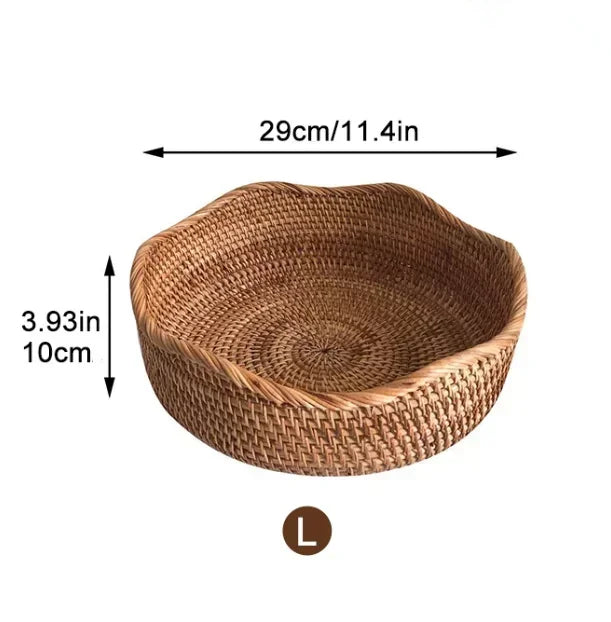 panier de rangement tissé à la main en rotin pour cuisine et pique-nique - vue 14 sur 22
