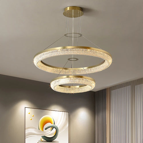 lustre en cristal rond design nordique pour décoration intérieure - vue 4 sur 12