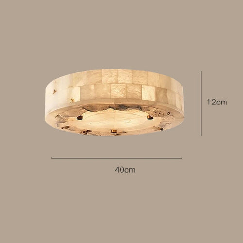 Luxueux plafonnier en marbre naturel circulaire 30CM 40CM chambre salon salle à manger Grand luminaire suspendu luminaire suspendu - vue 10 sur 9