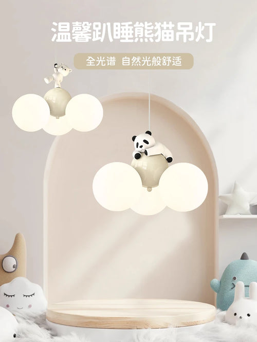 suspension moderne lune créative pour chambre enfant panda - vue 2 sur 12