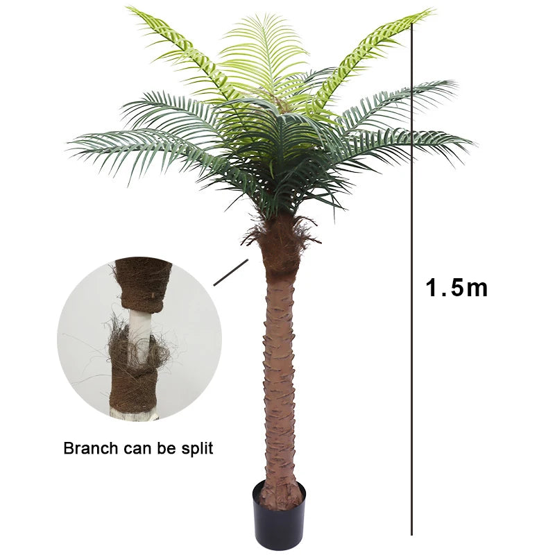 cocotier artificiel grande plante verte pour décoration intérieure - vue 11 sur 15