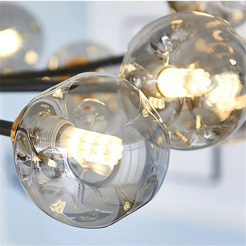 lustre industriel en verre pour intérieur élégant et moderne - vue 6 sur 14
