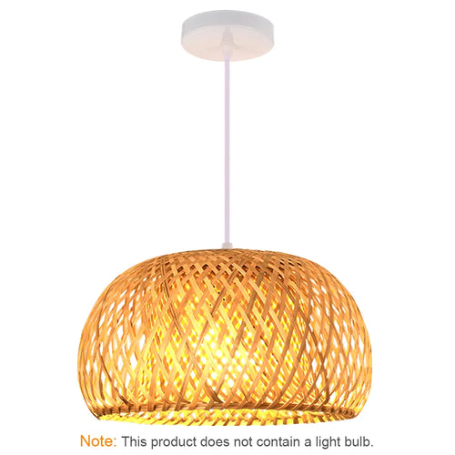 Suspension Bambou rotin lumière lampara Techo bambou paille lustre lumière décoration de la maison Art déco plafond suspension lustre - vue 17 sur 18