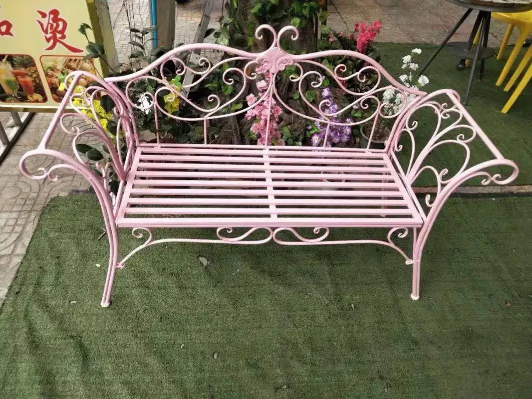 banc de jardin fer forgé table et chaises extérieur - vue 14 sur 14